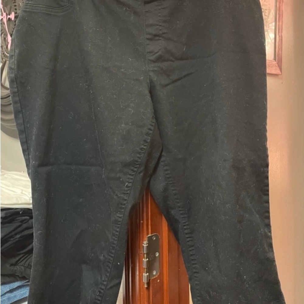 CATO 18W BLACK MID-RISE CROPPED CAPRIS PANTS